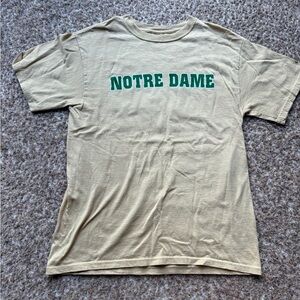 Adidas Notre Dame T Shirt Tan Fighting Irish heavy cotton Mens small EUC